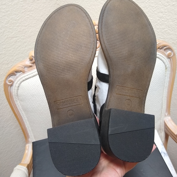 Charles by Charles David Calvin Block Heel Black Gladiator Sandals - Picture 6 of 7